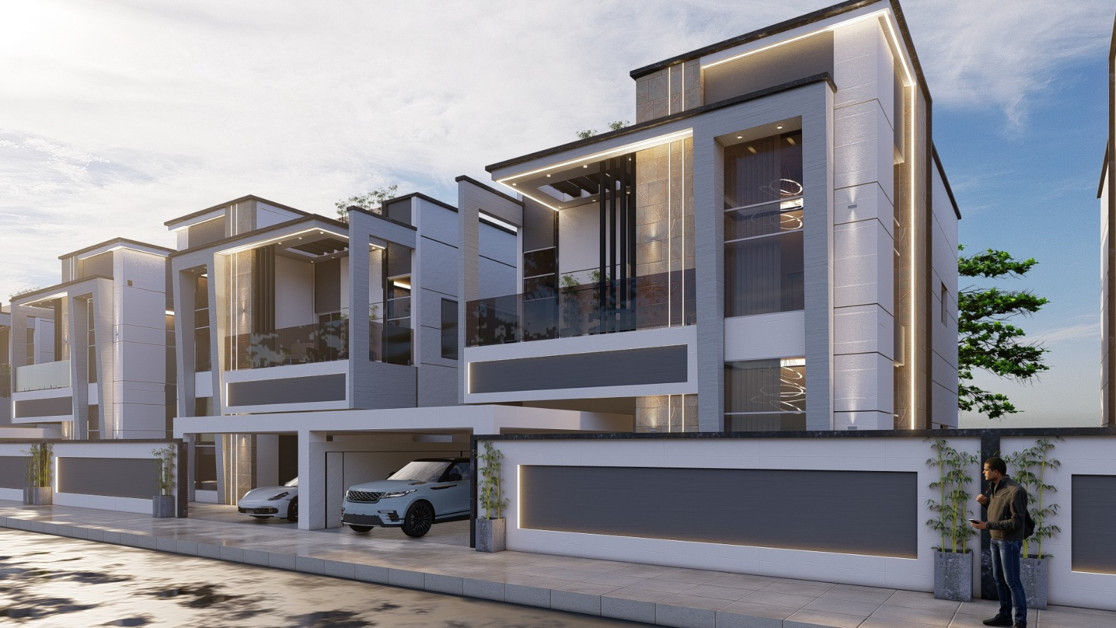 Representative Residential Villas construction visualization for Al Alia